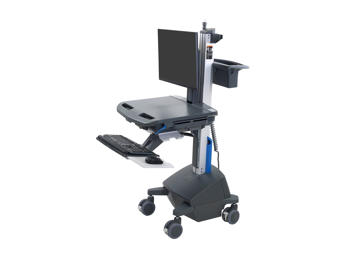 Ergotron StyleView vozík - otevřená architektura - pro LCD displej / klávesnice / myš / CPU / notebook / skener čárových kódů - s otočným LCD, napájení LiFe, EU - tmavě šedá - kompatibilní s TAA – foto 2