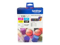Brother LC133PVP 1 black yellow cyan magenta print cartridge / paper Product shot Front 76350