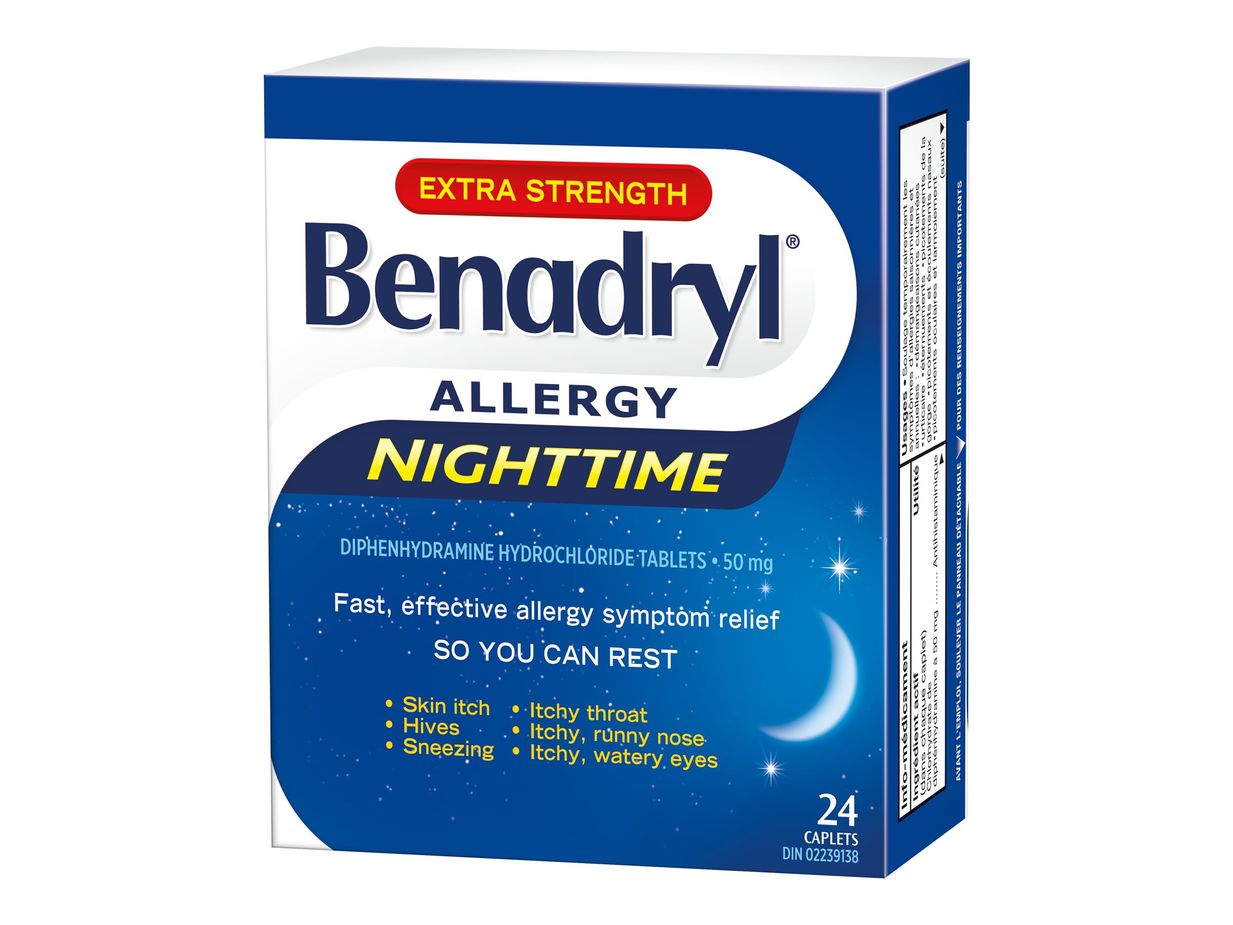 Benadryl Allergy Extra Strength Nighttime Caplets - 24's