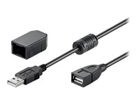 MicroConnect USB 2.0 USB forlængerkabel Sort