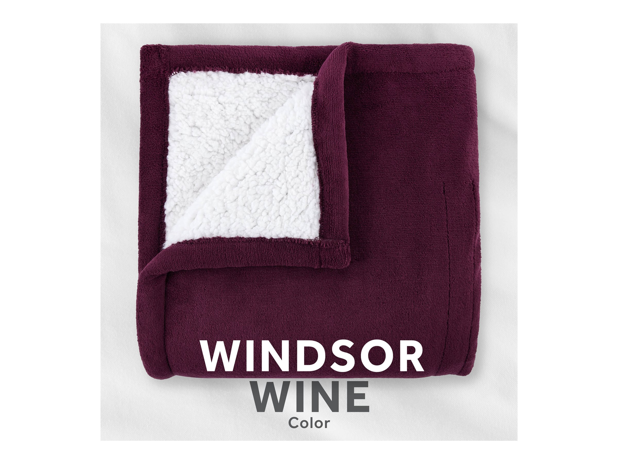 Sunbeam Heated Throw Heating Blanket - Windsor Wine - 50 x 60 in