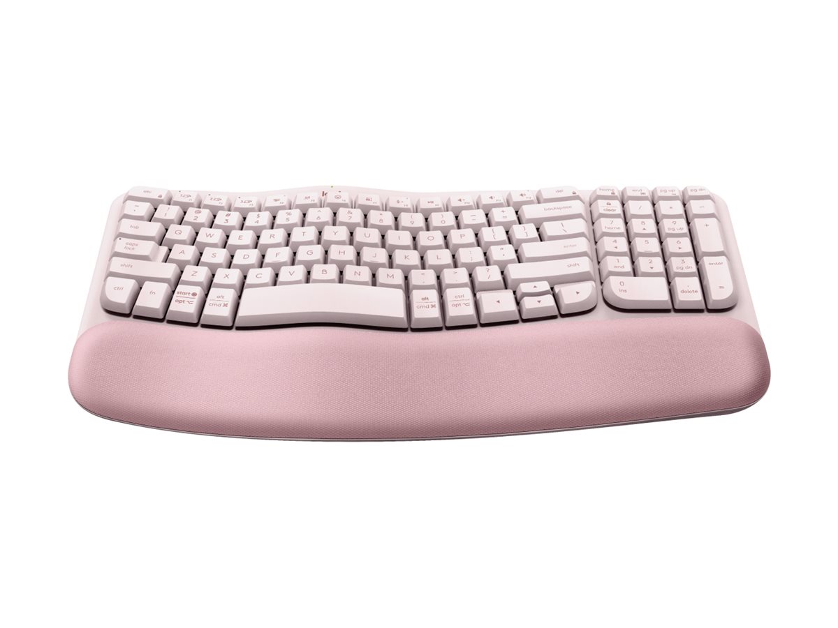 Logitech Ergo Series Wave Keys keyboard QWERTY English rose Input Product shot Left side 77700