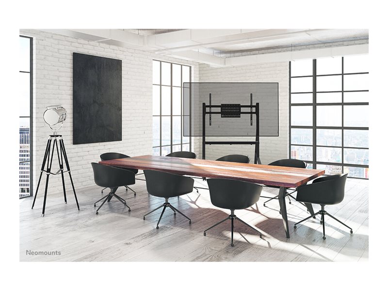 Neomounts FL50-525BL1 Support au sol mobile pour cran 55-86" - tagre multimdia incluse - installation rapide - TV