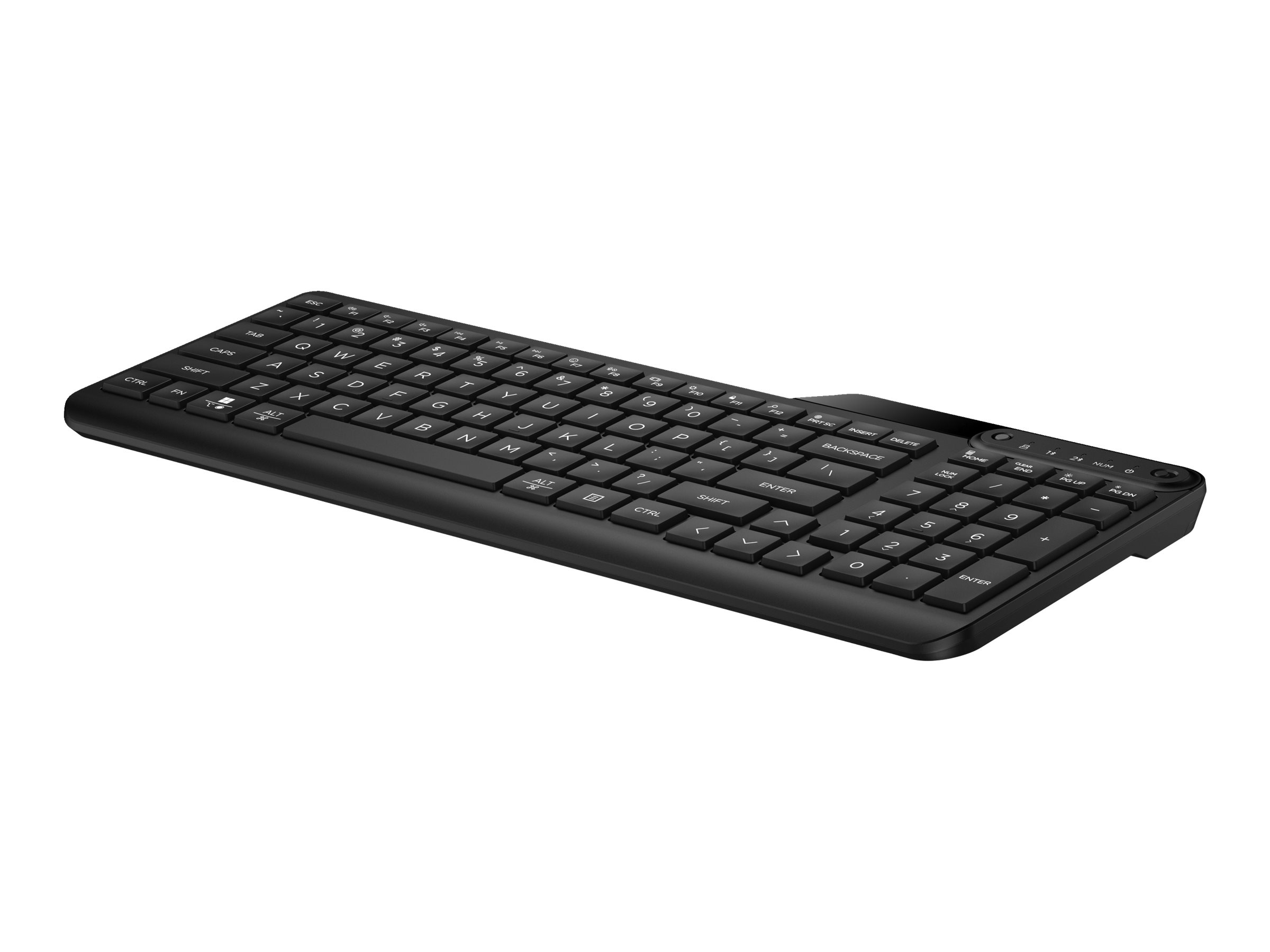 Hp 475 Keyboard Dual Mode Multi Device Compact 2 Zone Layout Low Profile Key Travel 12 Programmable Buttons Uk Jet Black Input Device