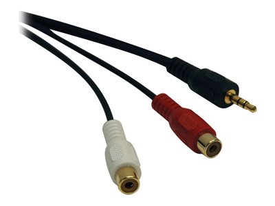 Tripp Lite 6in Mini Stereo to 2RCA Audio Y Splitter Adapter Cable 3.5mm 2xF/M 6"