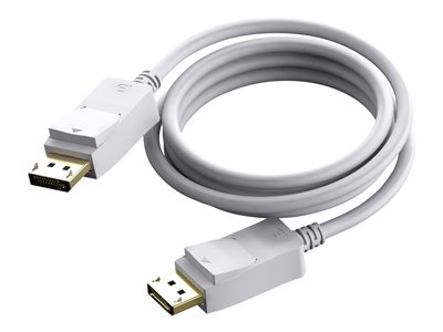 VISION Professional installationstaugliches DisplayPort-Kabel - 30 JAHRE GARANTIE - Version 1.2 4K - Gold-Steckverbinder - unterstützt 1 Mbit/s bidirektionales AUX-Kanal und Hotplug - DP (M) zu DP (M) - Außendurchmesser 7,3 mm - 28 AWG - 2 m - Weiß