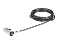 Startech 6.5’ (2m) Laptop Cable Lock, 4 Digit Combination Laptop/Desktop Security Cable Lock for Wedge Slot Computers/Laptops