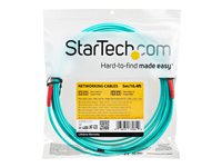 Startech Aqua OM4 Duplex Multimode Fiber - 16 ft / 5m - 100 Gb - 50/125 - OM4 Fiber - LC to LC Fiber Patch Cable (450FBLCLC5)
