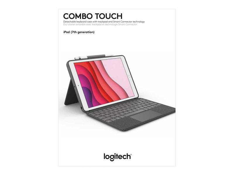 Logitech Combo Touch - clavier et tui - avec trackpad - AZERTY - Franais - graphite Priphrique d\'entre