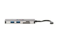 Eaton Tripp Lite Series USB-C Portable Docking Station - HDMI 4K @ 30 Hz, USB-A/C, GbE, SD/Micro SD, PD Charging 3.0, Gray - docking station - USB-C - HDMI, USB-C - 1GbE