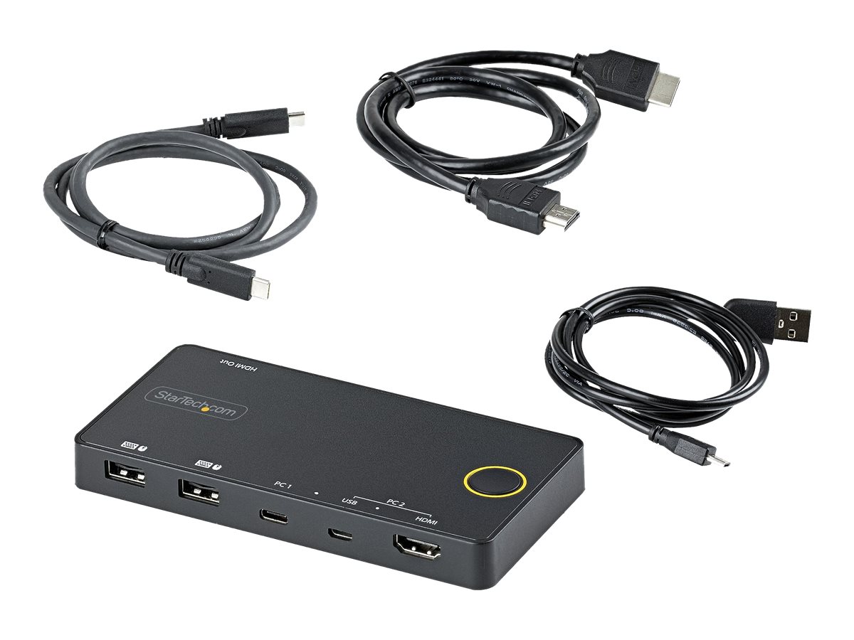 StarTech.com 2 Port Hybrid USB-A + HDMI & USB-C KVM