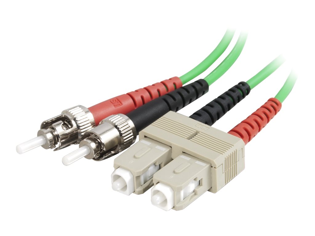 C2G 3m SC-ST 62.5/125 OM1 Duplex Multimode PVC Fiber Optic Cable - Green - patch cable - 3 m - green