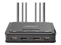 Startech 2-Port Dual-Monitor DisplayPort Cable KVM Switch, 4K 60Hz, Compact KVM with 5ft/1.5m USB-A/DisplayPort/Audio Integra