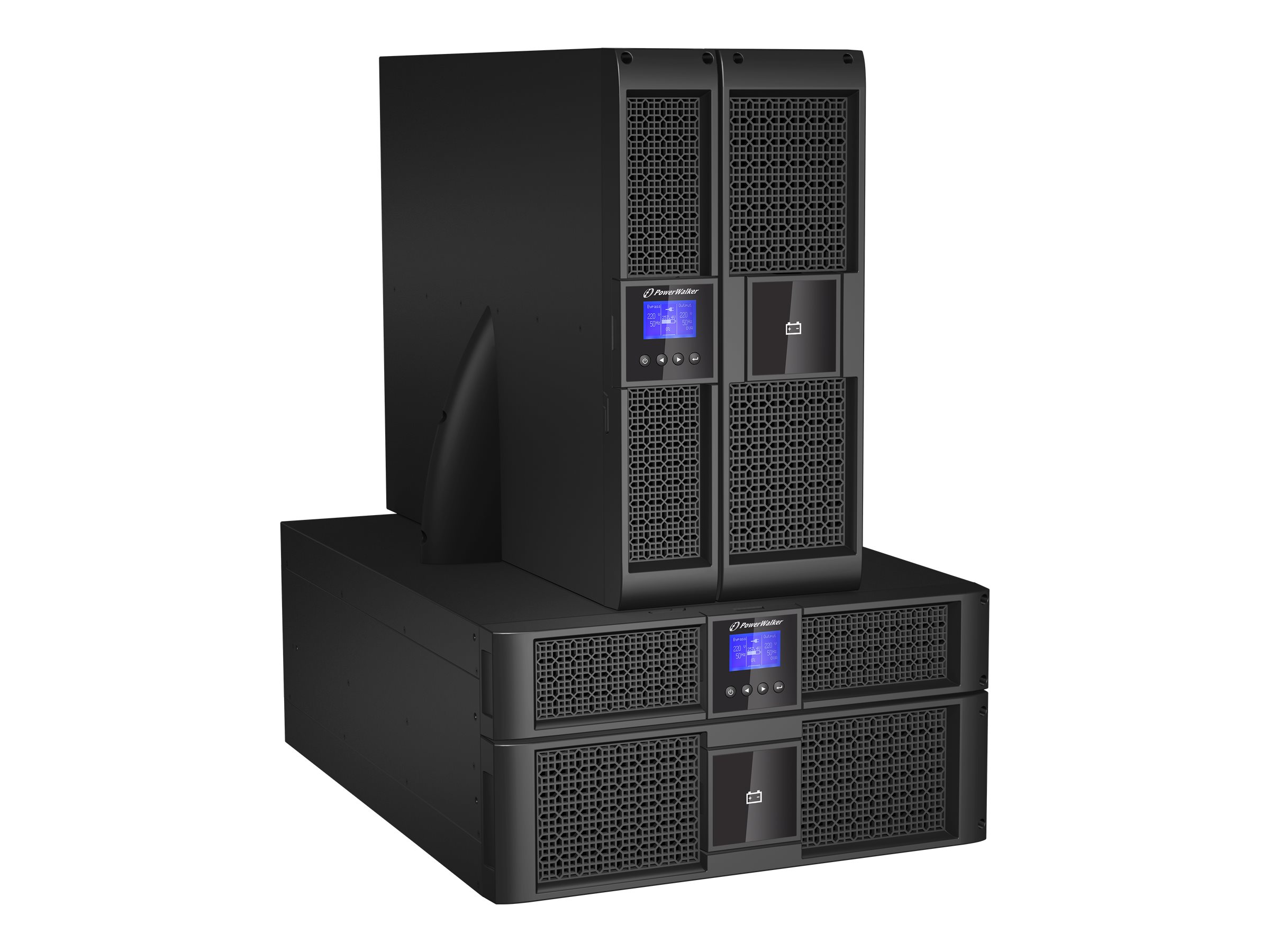 UPS RACK POWERWALKER VFI 10000 PRT HID ON-LINE 10000VA 8X IEC C19 TERMINAL USB-B RS-232 LCD 5U