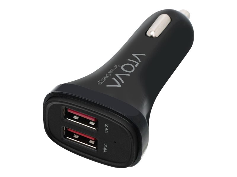 ALOGIC VROVA Series car power adapter 2 x Product shot Right-angle 79550