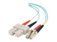 1M 10G DPX 2.0MM SC-LC PVC AQUA