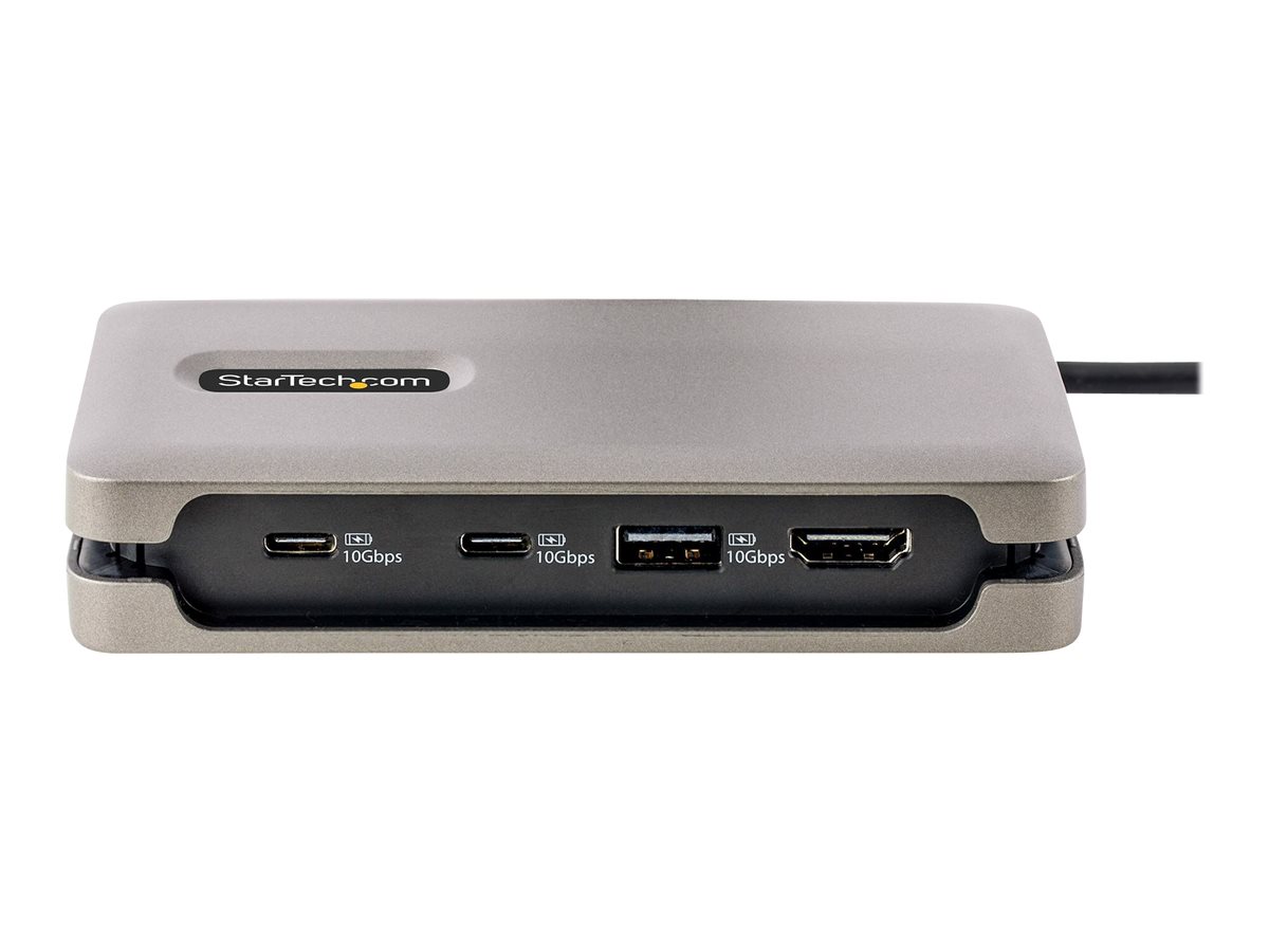 StarTech.com USB-C Multiport Adapter, 4K 60Hz HDMI 2.0b, HDR, USB 3.2 Gen 2 10Gbps Hub (2xUSB-C, 1xUSB-A), 100W PD Pass-Through, Mini Travel Dock, 12"/30cm Cable, Laptop Docking Station