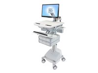 Ergotron StyleView cart - open architecture - for LCD display / keyboard / mouse / CPU / notebook / barcode scanner - grey, white, polished aluminium - TAA Compliant