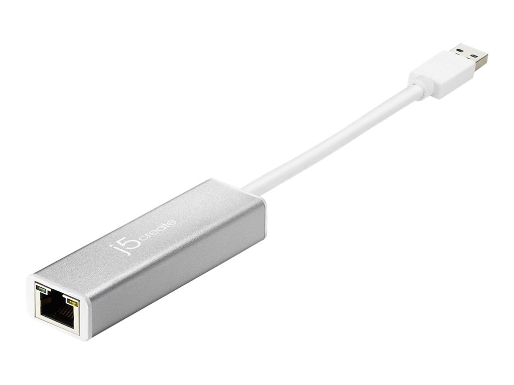 j5create JUE130, Network adapter, USB 3.0, Gigabit Ethernet, aluminium