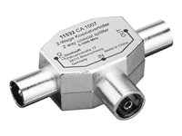goobay Coaxial T-Adapter: 2 Coaxial male > Coaxial female Antenneadapter Sølv