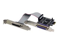 StarTech.com 2 Port PCI Express / PCI-e Parallel Adapter Card - IEEE 1284 with LP Bracket - 2x DB25 (F) PCIE Parallel Port Ca