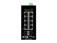 Eaton Tripp Lite series Unmanaged Industrial Gigabit Ethernet Switch 8-Port - 10/100/1000 Mbps, 2 GbE SFP Slots, DIN Mount - switch - 8 ports - unmanaged - TAA Compliant