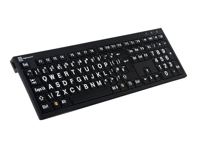 Logickeyboard Xl Print Nero Keyboard Europe White On Black