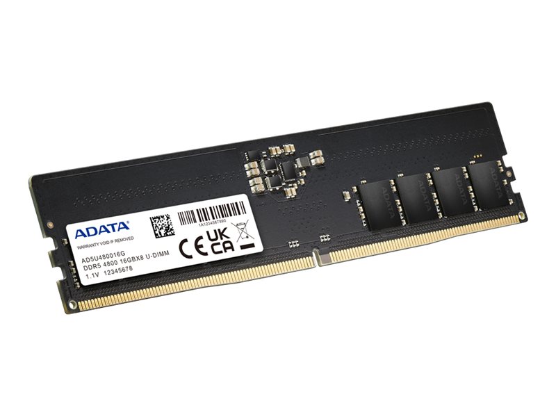ADATA Premier Series DDR5 module 16 GB DIMM 288-pin / PC5-38400 Product shot Left-angle 79450