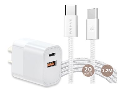 Sansai power adapter, USB-C, USB, 20 watt