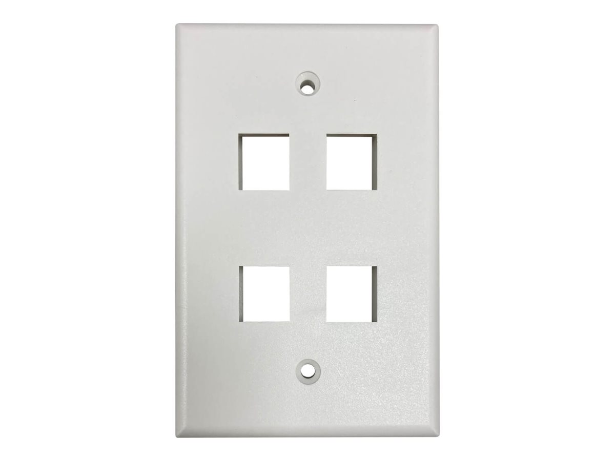 Eaton Tripp Lite Series 4-Port Single-Gang Keystone Wall Plate, Antibacterial, Ivory Matte, TAA