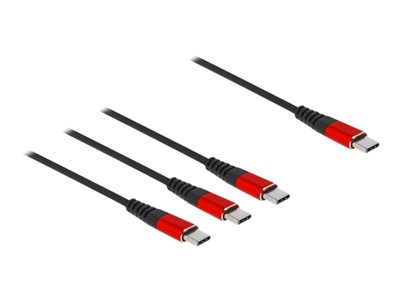 DELOCK USB Ladekabel 3 in 1 USB Type-C zu 3 x USB Type-C 1m