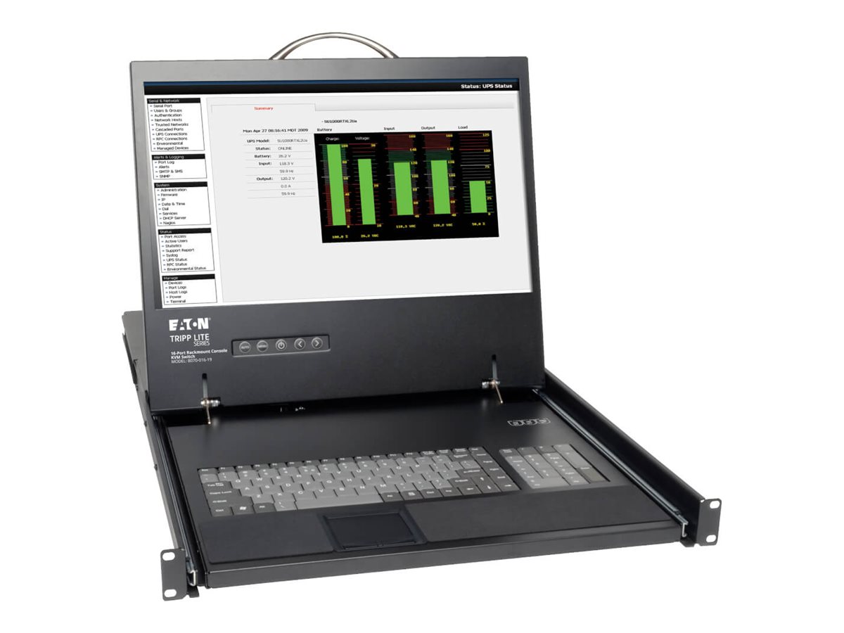 Tripp Lite 16-Port Rack Console Cat5 KVM Switch 1U RM 19" LCD Rackmount