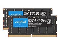 Crucial - DDR5 - kit - 48 GB: 2 x 24 GB - SO-DIMM 262-pin - 3200 MHz / PC5-51200 - clocked