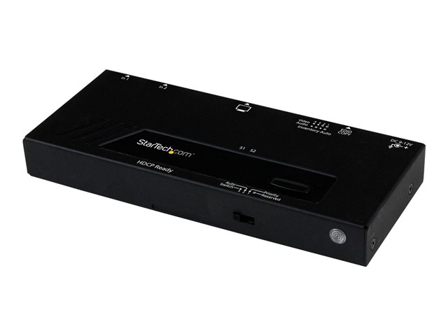 StarTech.com 2 Port HDMI Switch w/ Automatic and Priority Switching - 2 In 1 Out HDMI Selector with Automatic Priority Switching - 1080p (VS221HDQ)