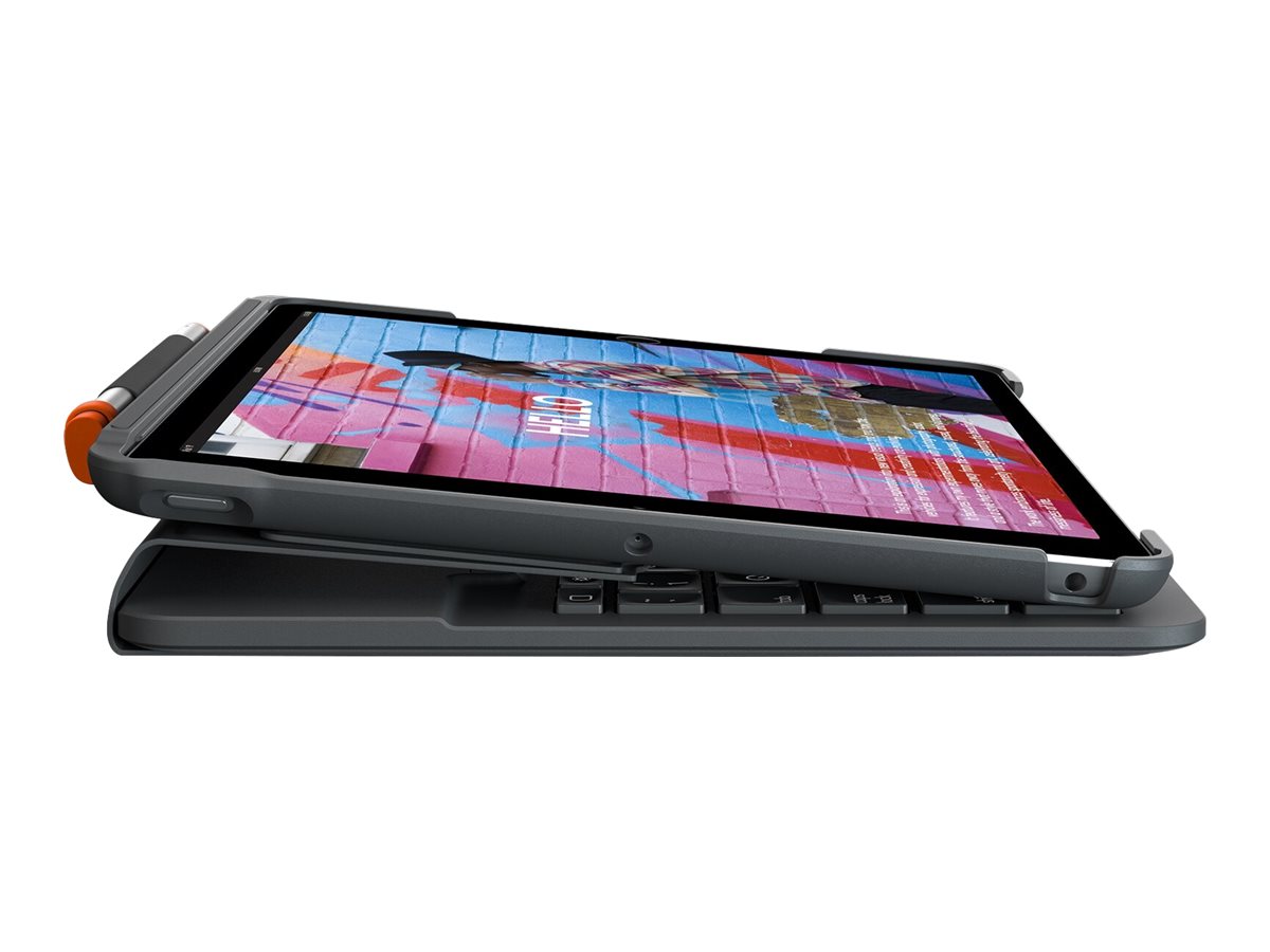 Logitech Slim Folio - klávesnice a pouzdro - QWERTY - španělská - oxfordská šedá Vstupní zařízení – foto 4