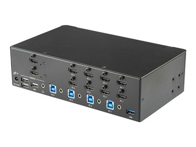 StarTech.com StarTech.com 4-Port Dual Monitor HDMI KVM Switch with Audio & USB 3.0 hub