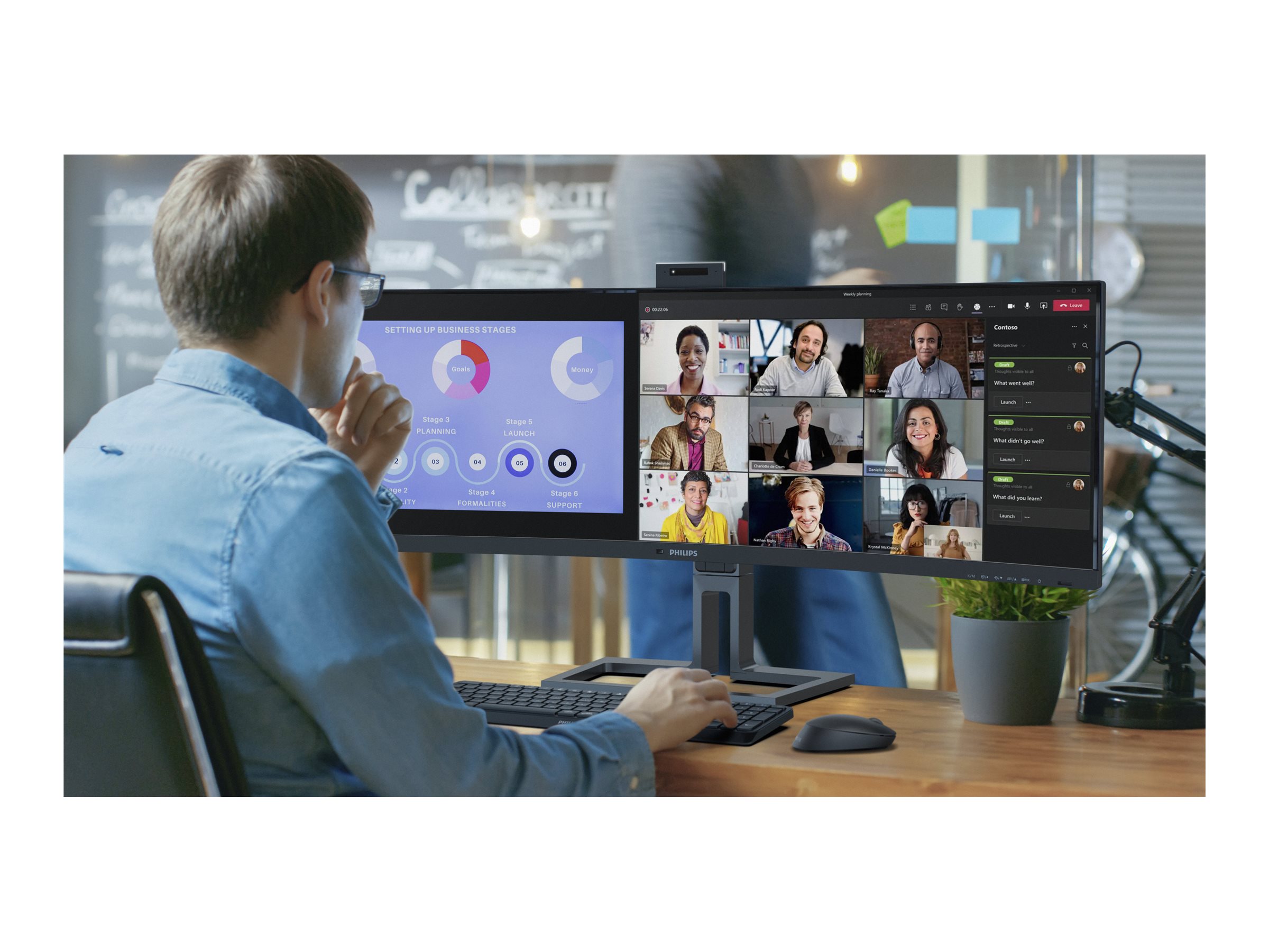 An image of Philips 45B1U6900CH - 6000 Series - LED monitor - curved - 45" - HDR