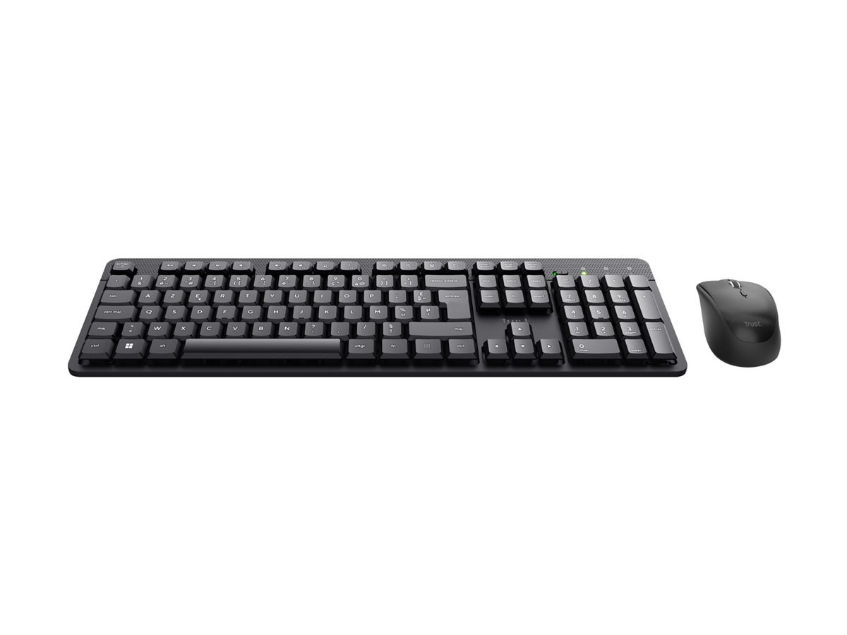 TRUST Pack clavier & souris sans fil ODY II silencieux - noir (FR)