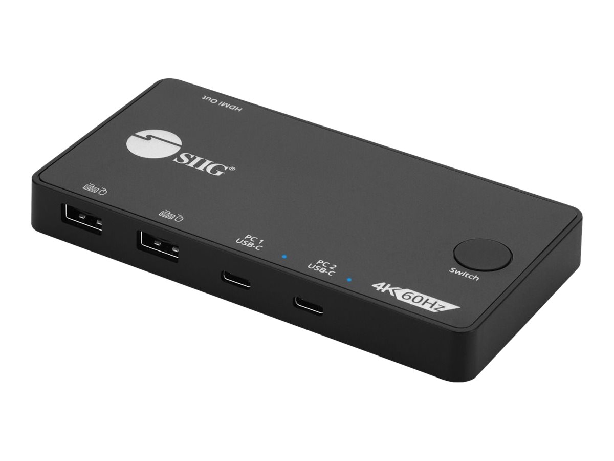SIIG 2x1 USB-C 4K Video KVM Switch - KVM / USB switch - 2 ports
