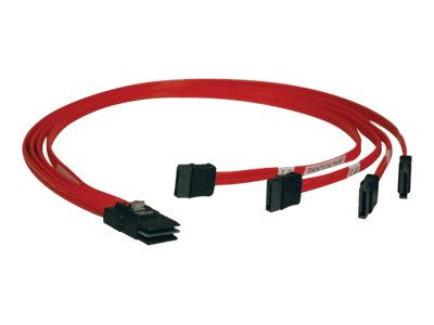 Tripp Lite 18in Internal SAS Cable 4-Lane Mini-SAS SFF-8087 to 4x SATA 7pin 18" - SATA / SAS cable - 46 cm