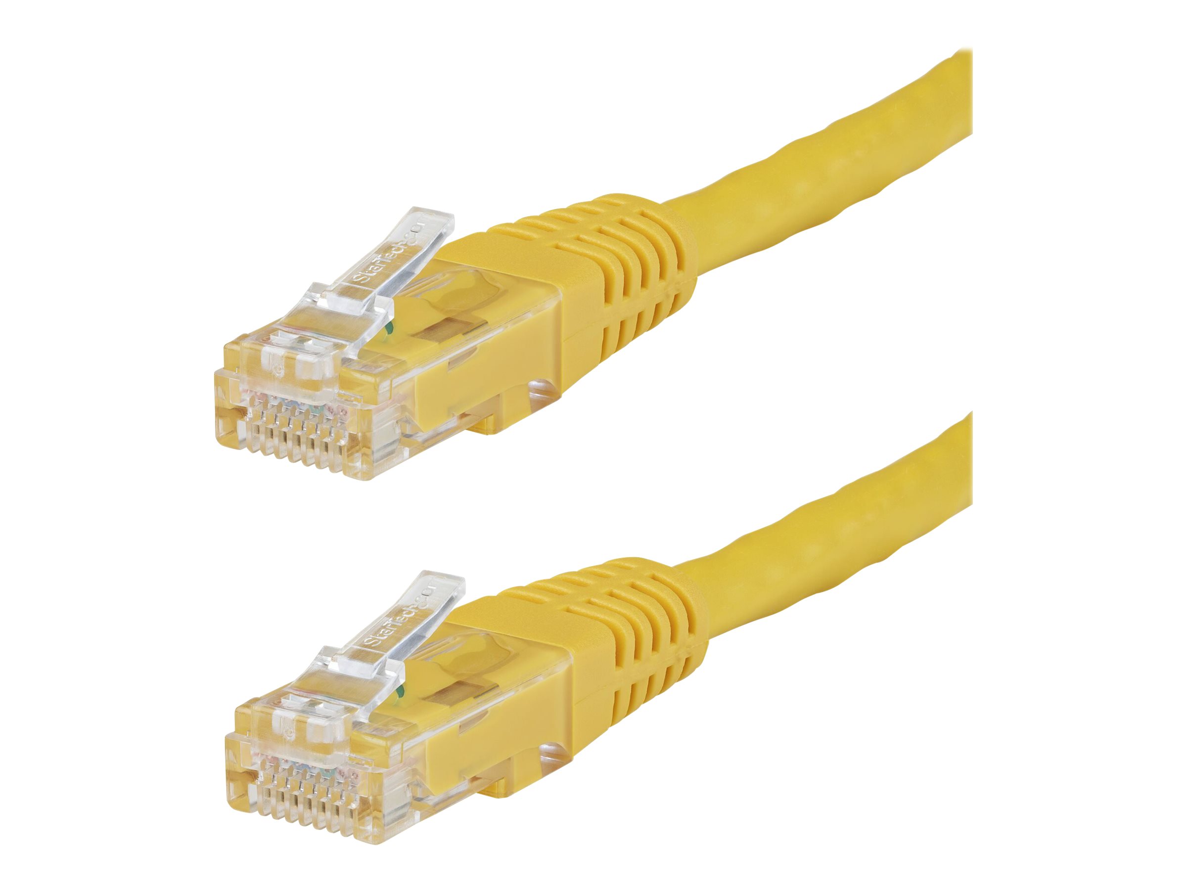 Startech 25ft CAT6 Ethernet Cable, 10 Gigabit Molded RJ45 650MHz 100W PoE Patch Cord, CAT 6 10GbE UTP Network Cable with Strain Relief, Yellow, Wiring is UL Certified/TIA