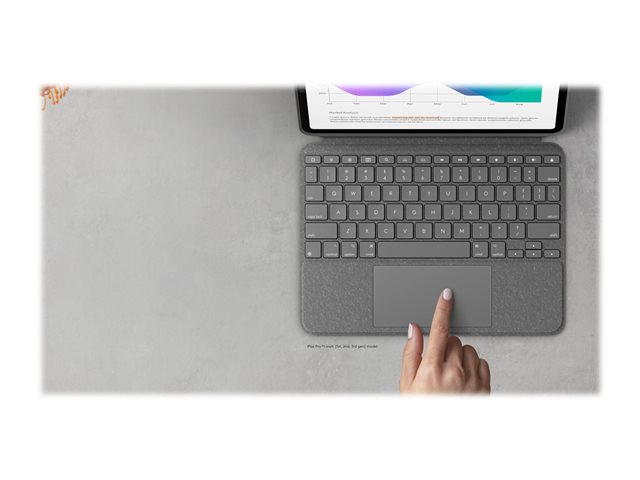 Logitech Combo Touch - klávesnice a pouzdro - s trackpad - AZERTY - francouzská - oxfordská šedá Vstupní zařízení – foto 14