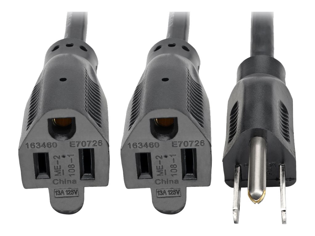 Eaton Tripp Lite Series Extension Cord Y Splitter, NEMA 5-15P to 2x NEMA 5-15R