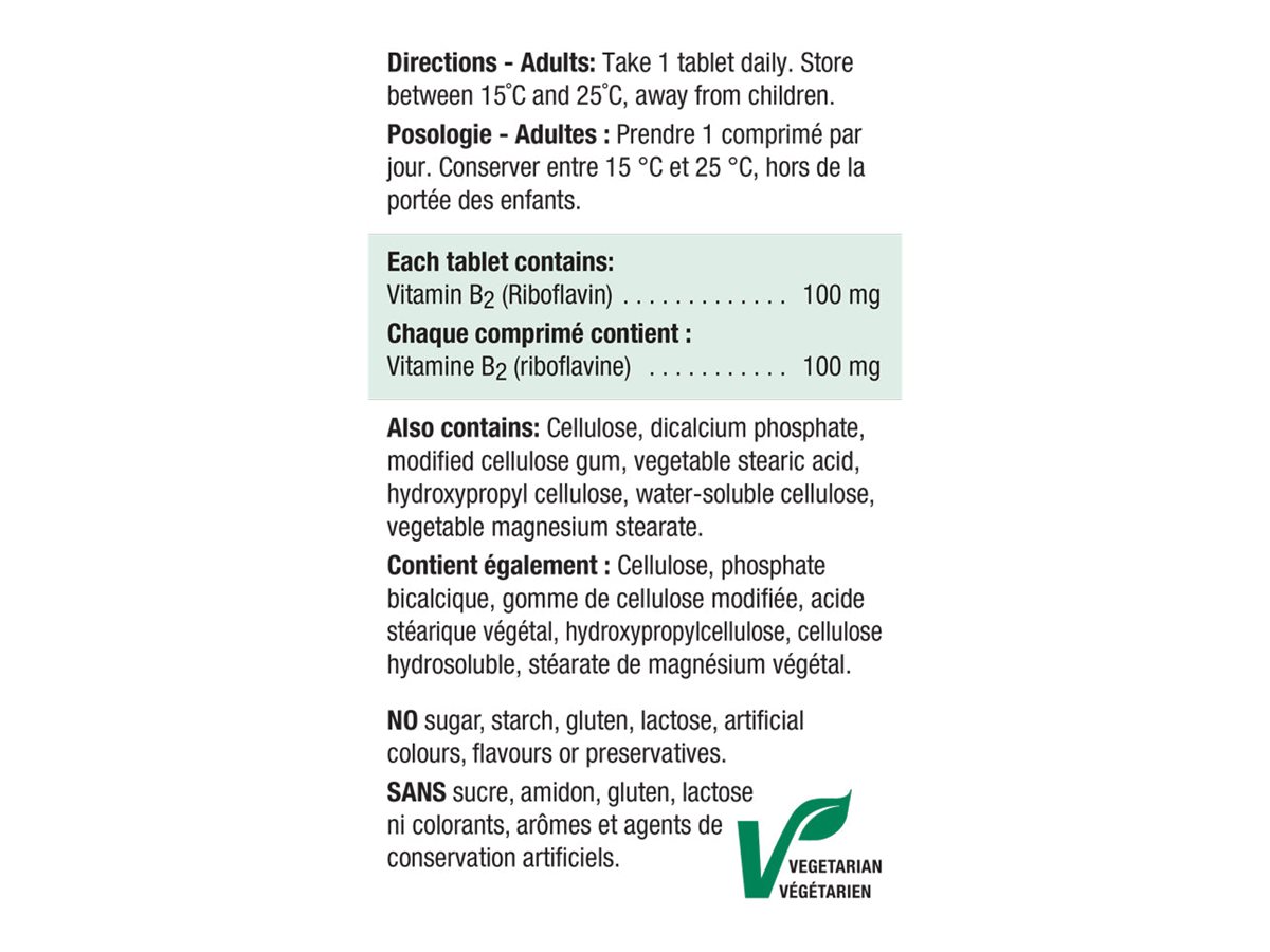 Jamieson Vitamin B2 Tablets 100mg 100's