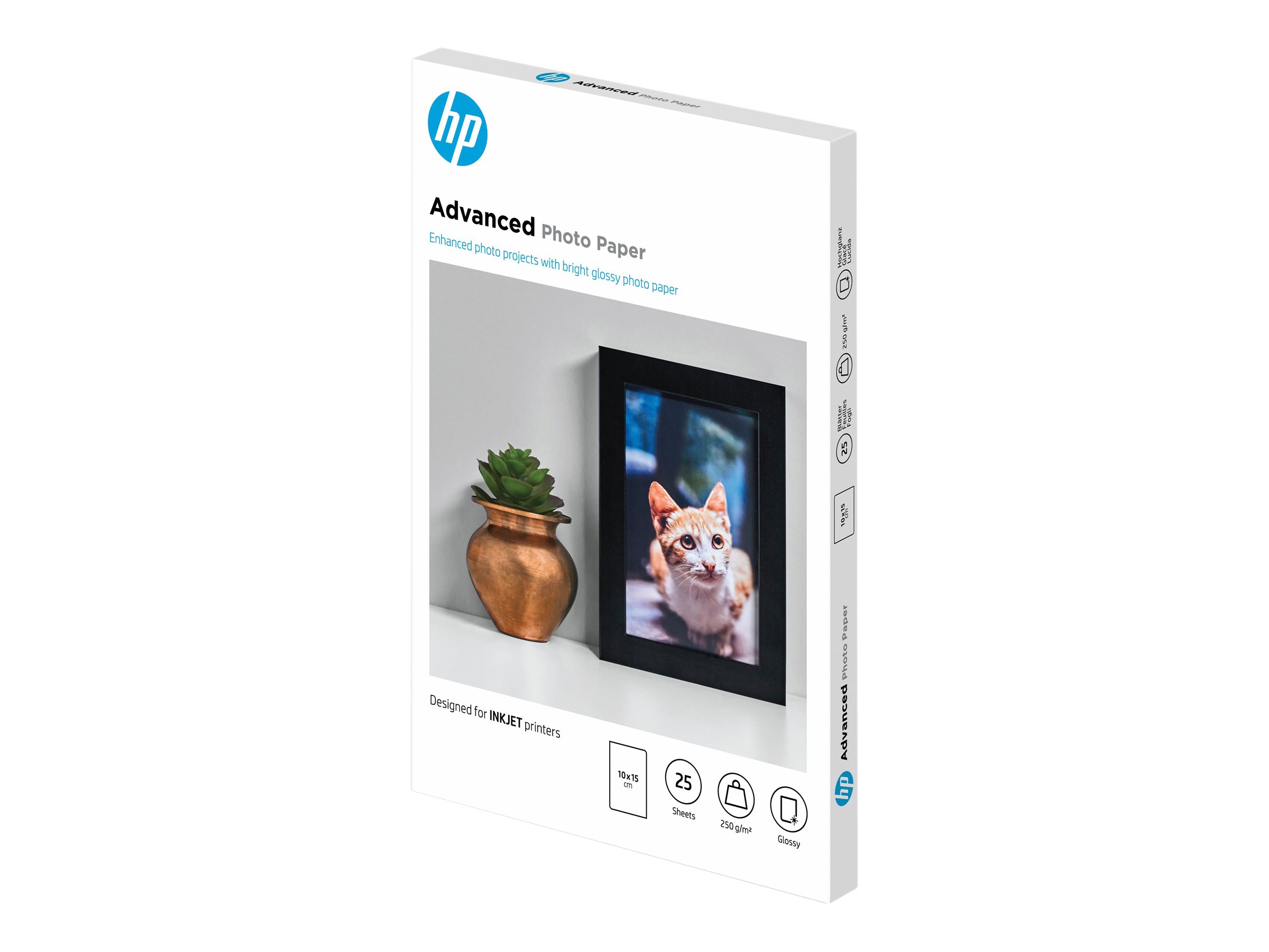 Hp Advanced Glossy Photo Paper Photo Paper Glossy 25 Sheets 100 X 150 Mm 250 G M²
