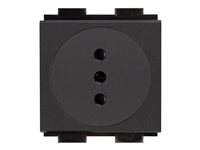 Crestron FT2A-PWR-IT series FT2A-PWR-IT-1-BASIC - power socket mechanism - Italy - 1 power socket - black