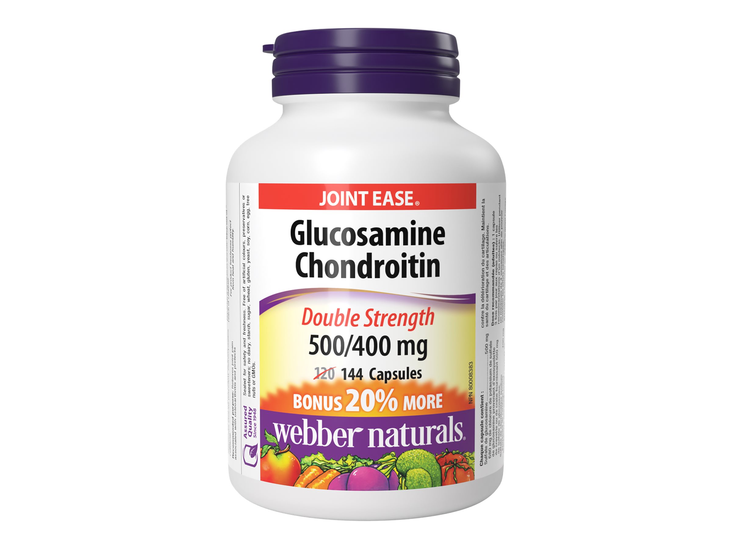 Webber Naturals Double Strength Glucosamine Chondroitin Capsules - 500/400mg - 144's