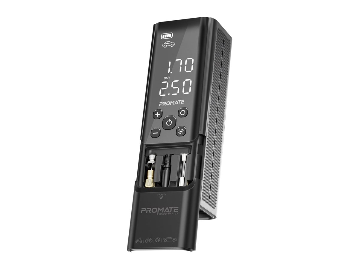 Promate PowerPump air compressor included charger