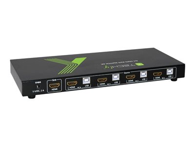 8054529028702 - TECHly 4x1 USB HDMI KVM Switch 4Kx2K - KVM- Audio- USB-Switch - 4 Anschlüsse