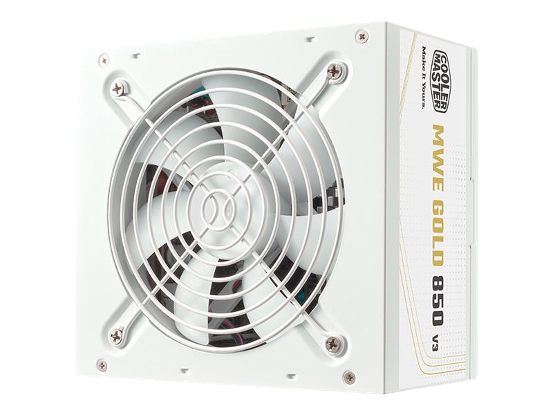 Cooler Master MWE Gold V3 650 White Edition power supply 650 Product shot Right-angle 79550